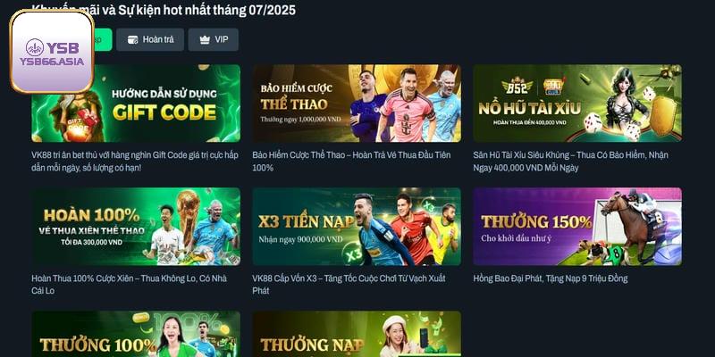 Khuyến mãi sôi động đẳng cấp bậc nhất tại YSB66 cho thành viên